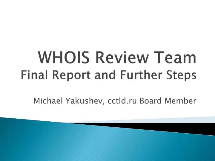 whois review team final report and further s teps