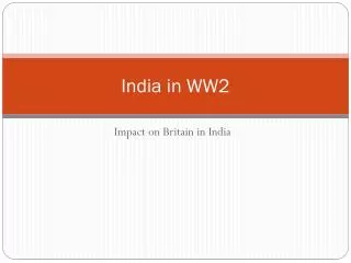 India in WW2
