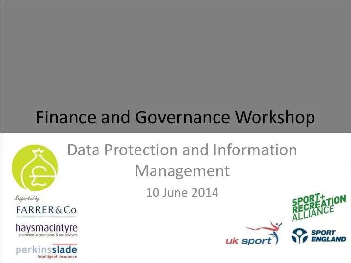 finance and governance workshop