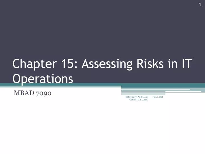 chapter 15 assessing risks in it operations
