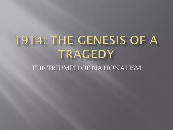 1914 the genesis of a tragedy