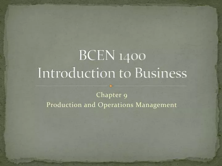 bcen 1400 introduction to business