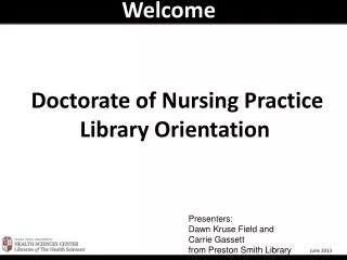 Doctorate of Nursing Practice Library Orientation