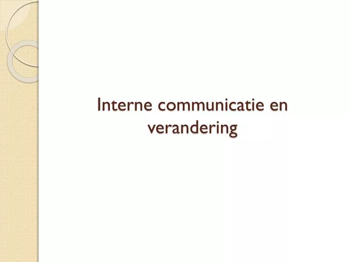 interne communicatie en verandering