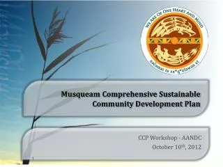 Musqueam Comprehensive Sustainable Community Development Plan