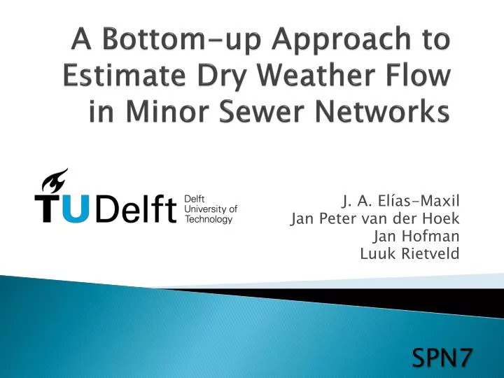 a bottom up approach to estimate dry weather flow in minor sewer networks
