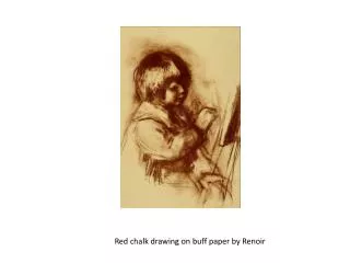 Red chalk drawing on buff paper by Renoir