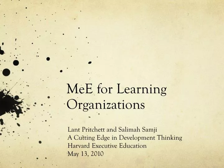 mee for learning organizations