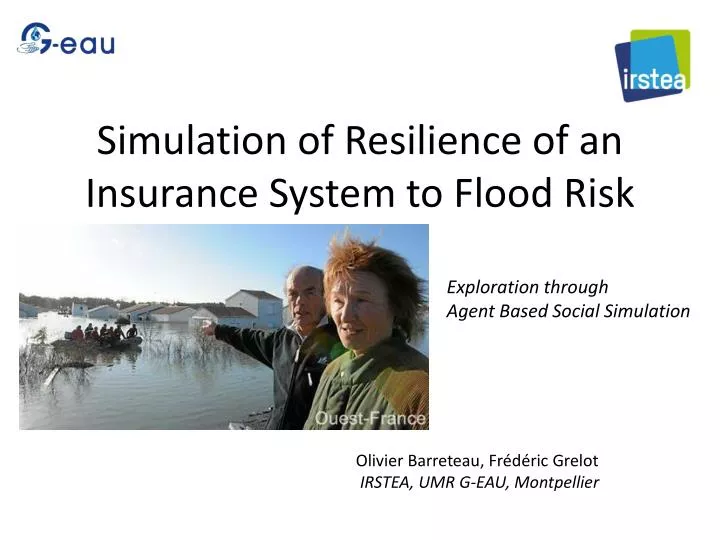 simulation of resilience of an insurance system to flood risk