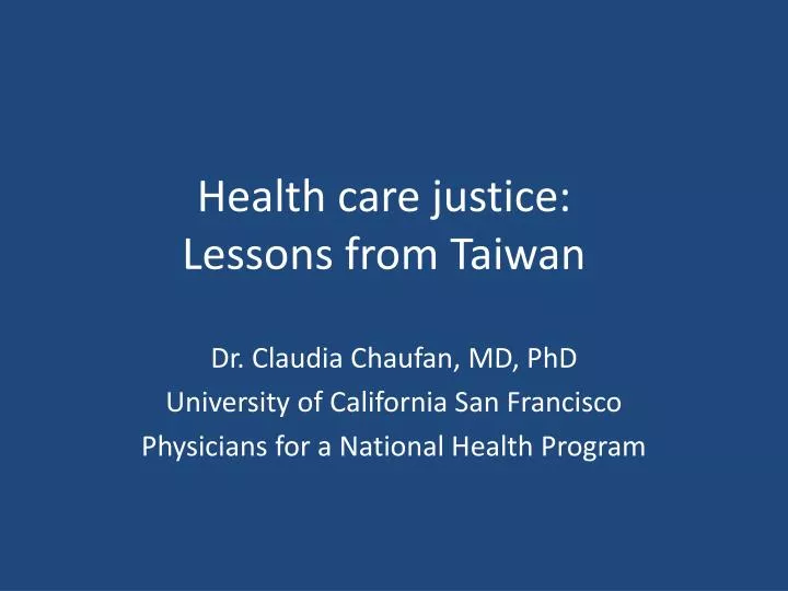 health care justice lessons from taiwan