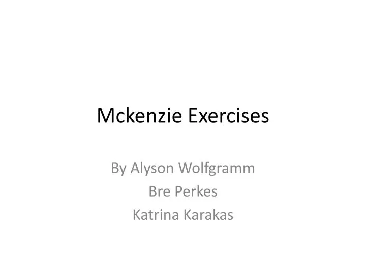 mckenzie exercises