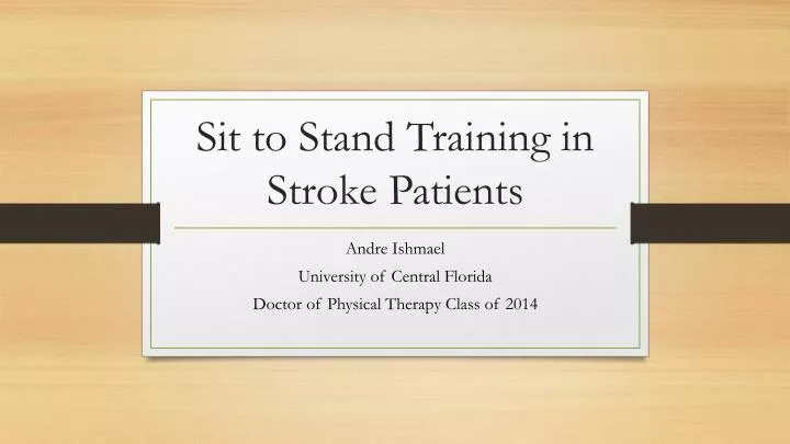 sit to stand training in stroke patients