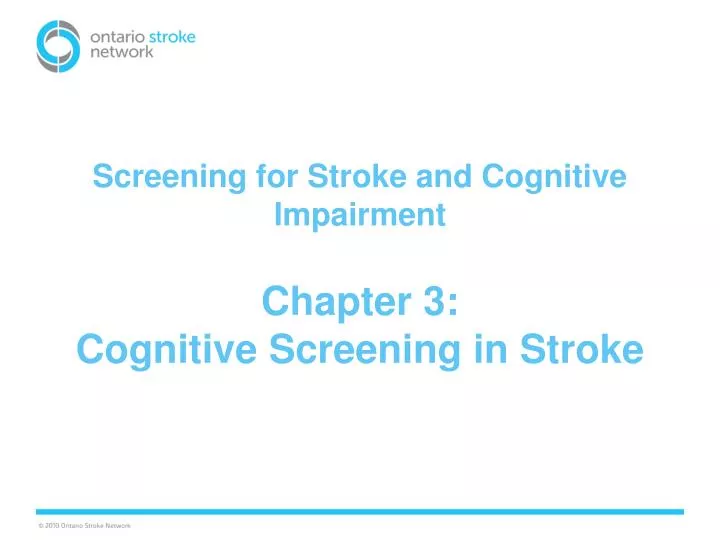 screening for stroke and cognitive impairment chapter 3 cognitive screening in stroke
