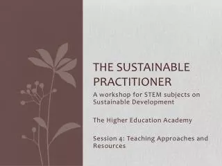 The Sustainable practitioner