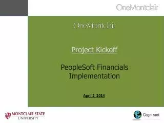 Project Kickoff PeopleSoft Financials Implementation