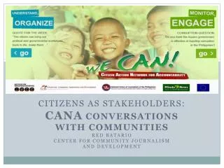 Citizens as stakeholders: Cana conversations with communities Red batario
