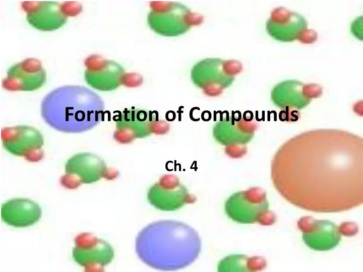 formation of compounds