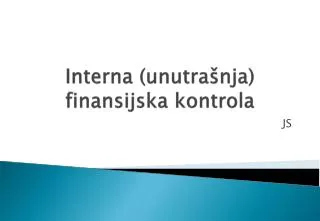 interna unutra nja finansijska kontrola