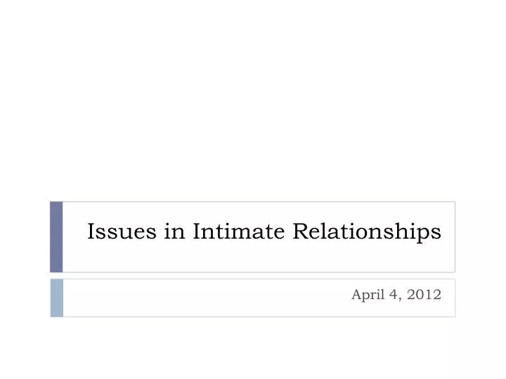 issues in intimate relationships