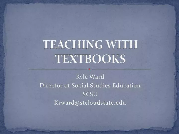 teaching with textbooks