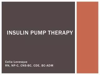 Insulin Pump Therapy