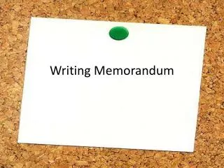 Writing Memorandum