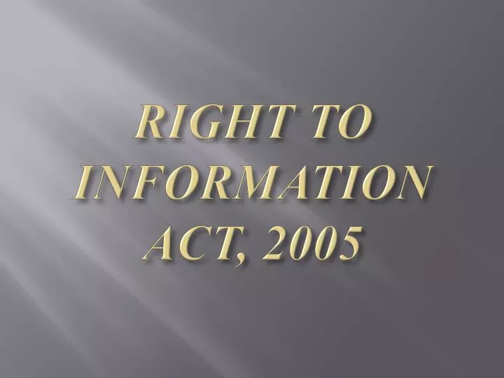 right to information act 2005
