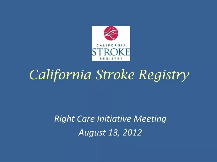 california stroke registry