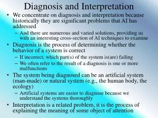 Diagnosis and Interpretation