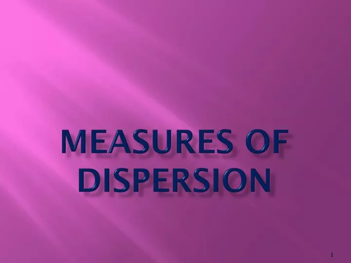 measures of dispersion