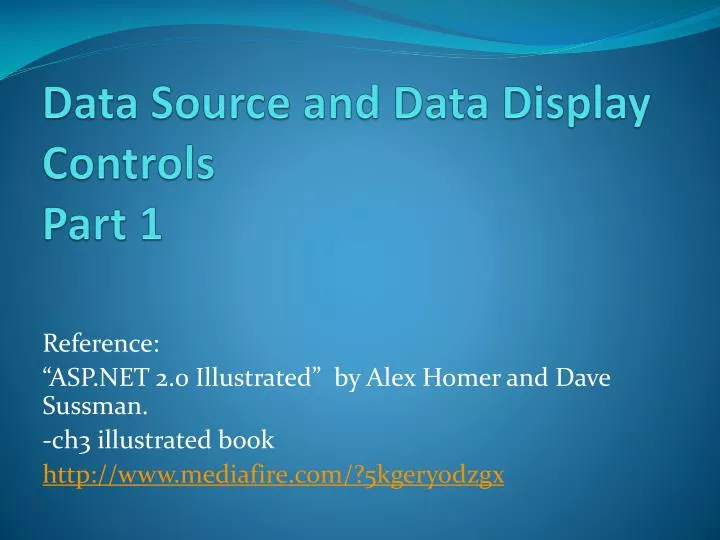 data source and data display controls part 1