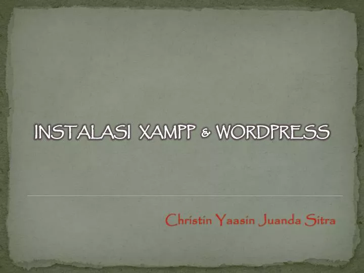 instalasi xampp wordpress