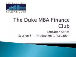 The Duke MBA Finance Club