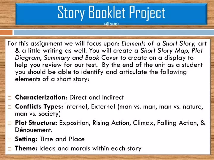 story booklet project 40 points