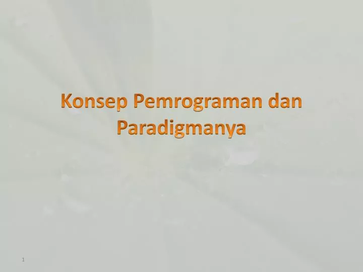 konsep pemrograman dan paradigmanya