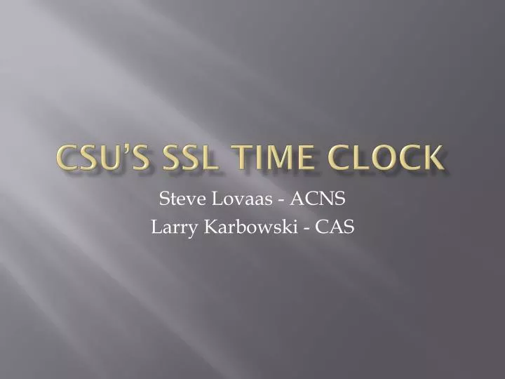 csu s ssl time clock