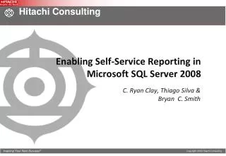 Enabling Self-Service Reporting in Microsoft SQL Server 2008