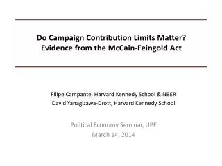 Do Campaign Contribution Limits Matter? Evidence from the McCain-Feingold Act