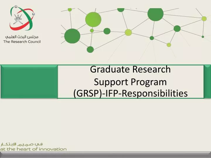 graduate research support program grsp ifp responsibilities
