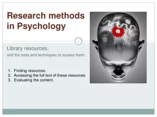 Research methods in Psychology