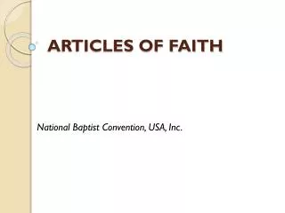 ARTICLES OF FAITH