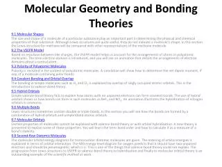molecular geometry and bonding theories