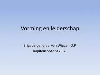 vorming en leiderschap