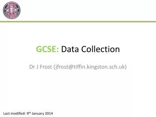 GCSE: Data Collection