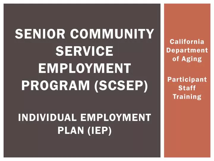 senior community service employment program scsep individual employment plan iep