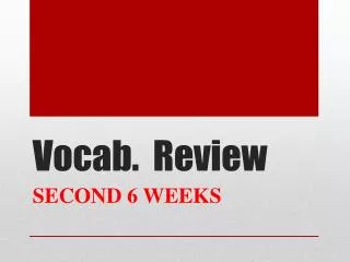 Vocab. Review