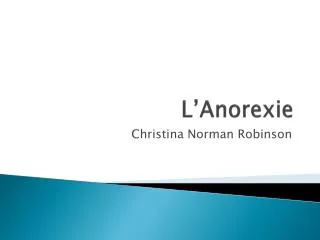 l anorexie