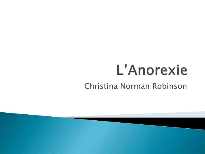 l anorexie