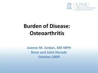 Burden of Disease: Osteoarthritis