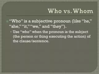 Who vs. Whom
